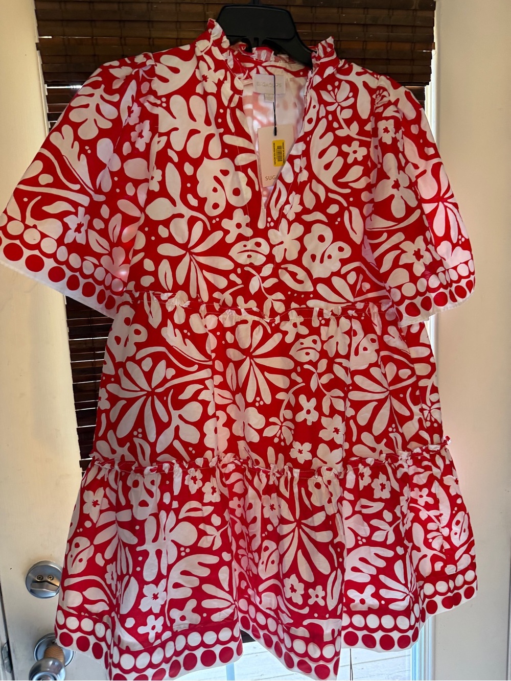 Sugarlips Red and White Floral Mini Dress - Picture 7 of 9